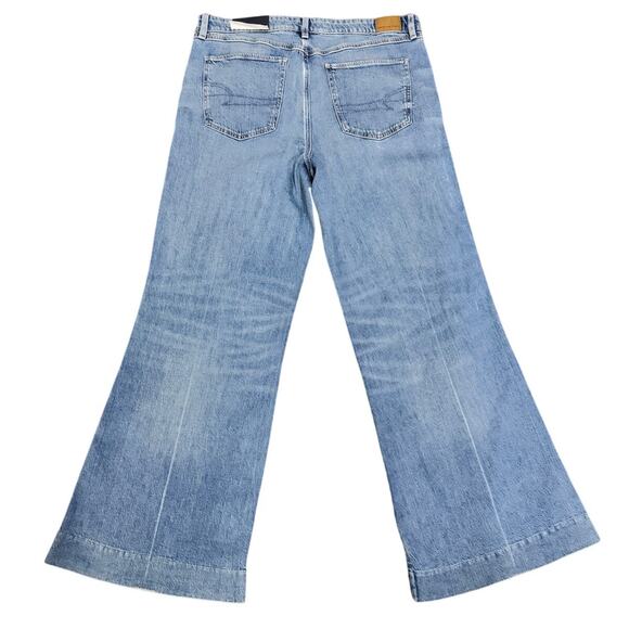 American Eagle High Rise Flare Jeans Women’s 14 Long Blue Stretch Classic NEW - Picture 5 of 5